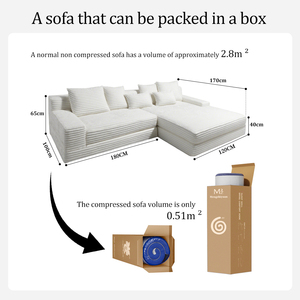 Module Compressed in Box Pure Sponge Vacuum Roll Packed Fabric Compression Furniture Corner <b>Bed</b> for Villa Living Room - Product Image 3
