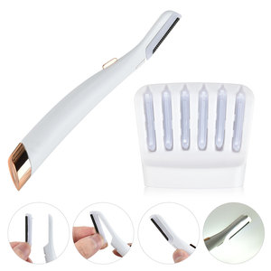Epsilon-minidepiladora eléctrica Led luminosa para mujer, depiladora de <span class=keywords><strong>cejas</strong></span>, cortador de <span class=keywords><strong>cejas</strong></span>, juego de afeitadora con 6 cuchillos de afeitar - Product Image 6