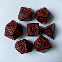 Laku keras warna Retro akrilik RPG massal dadu 7 buah Per Set permainan dadu polihedral DND plastik 12 sisi Set dadu