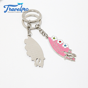 Venta al por mayor logotipo personalizado aleación de zinc brillante niquelado <span class=keywords><strong>Jamaica</strong></span> estilo turístico playa recuerdo tabla de surf forma llavero - Product Image 4