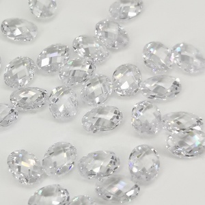 เต่าคู่สังเคราะห์ตัดพลอยสีขาวลูกบาศก์เซอร์โคเนียหลวม - Product Image 2
