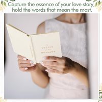 Libro de Votos Matrimoniales con Cubierta de Tela, Libro de Votos de Boda con Tapa Dura, Pequeño, Portátil, de Lino, Personalizable, Encuadernado, Libro de Compromiso