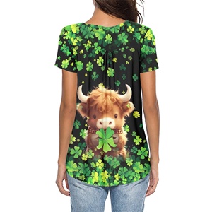 Adorabili Magliette per la Festa di San Patrizio, T-Shirt con Scollo a V per Donne, Top Ecologici e Divertenti <span class=keywords><strong>Verdi</strong></span> per Ragazze e Donne - Product Image 2