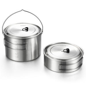 סיר נירוסטה רב תכליתי עם מכסה שקוף לבישול וקמפינג, סט בישול לקמפינג - Product Image 2