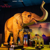 Modèle d'éléphant marchant grandeur nature et réaliste, adapté aux parcs d'attractions et aux expositions muséales