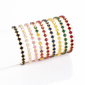 CM-Mode Schmuck 18k vergoldetes Tennis-Armband Geschenk Prinzessinnenschnitt rot grün blau schwarz farbe kleiner Zirkone Pulsera für Damen