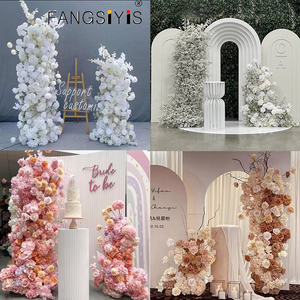 लक्जरी 5 डी रंगीन रेशम विवाह पृष्ठभूमि आधुनिक पुष्प व्यवस्था पार्टी के लिए आर्क बोर्ड सजावट के लिए फूलों की पंक्ति - Product Image 4