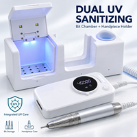 Perceuse à ongles professionnelle, moteur sans balais 40000 tr/min, acier inoxydable, portable, rechargeable, support magnétique, prise Type C