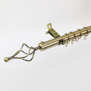 Ensemble de <span class=keywords><strong>Support</strong></span> en métal réglable de haute qualité <span class=keywords><strong>extensible</strong></span> <span class=keywords><strong>Double</strong></span> Style simple <span class=keywords><strong>tringle</strong></span> à rideau Art déco en aluminium pour la décoration de la maison - Product Image 2