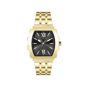 Heritage Tonneau Vibe Quartz <b>Watch</b> with Irregular <b>Case</b> and Metal Band for Elegant Analog Timepiece. - Product Image 4