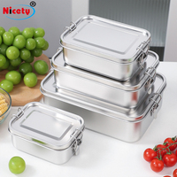 Boîte à bento en acier inoxydable de qualité alimentaire, empilable, avec clips sécurisés, réutilisable, écologique, pour enfants et adultes