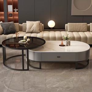 Modern Luxury Living Room <strong>Coffee</strong> <strong>Table</strong> Rock Slab <strong>Oval</strong> Shaped High-End Furniture - Product Image 4