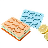 Moule à glaçons en silicone de qualité alimentaire FDA Wayhive, forme de chiot de dessin animé, 9 cavités, pour chocolat, personnalisable
