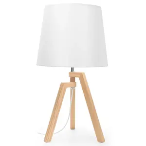 Lámpara de mesa de madera E27, diseño elegante y funcional, ideal para decorar y crear ambientes acogedores. - Product Image 1