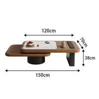 Table basse contemporaine convertible, mobile, réglable en hauteur, facile à assembler, légère et décorative pour la maison