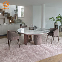 Ensembles de salle à manger en marbre de luxe italien moderne Tables à manger personnalisées pour appartements et hôtels Meubles de maison