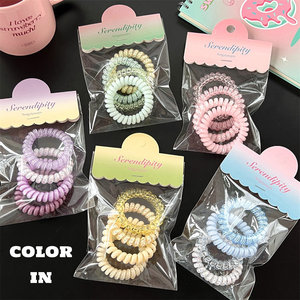 Serendipity - Lazos para el cabello con cordón telefónico, 16,5 x 10 cm, elásticos, de color sólido, para uso diario, accesorios para el cabello para mujer - Product Image 5