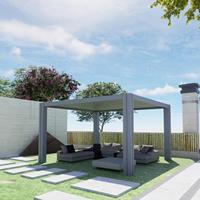 Aluminium-Lamellenpergola mit Klappflügeln, pulverbeschichtet, modernes Design für Balkon- und Landschaftsprojekte