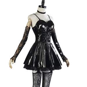 Déguisement Cosplay Anime <span class=keywords><strong>Manga</strong></span> Death Note pour Filles, Robe Misamisa, Jupe en Cuir PU, Chaussettes en Dentelle, Gants, Perruque, Tenue de Fête d'Halloween - Product Image 1