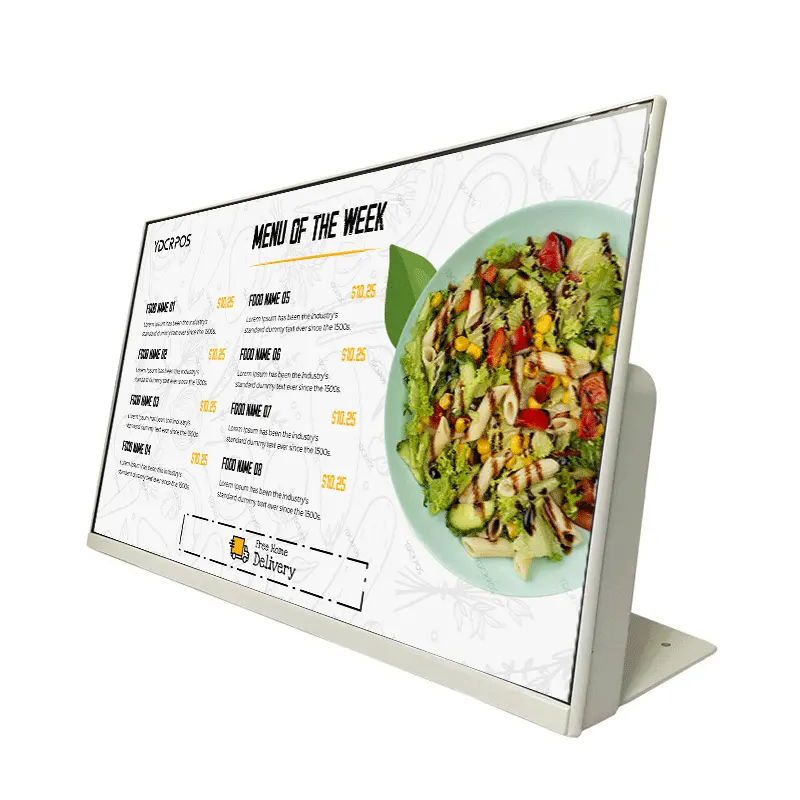 New 24 inch Máy tính để bàn nhà hàng điện tử Bảng menu quảng cáo LED hiển thị kỹ thuật số