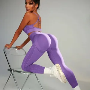 King Mcgreen Star Zweiteiliger 2-teiliger kurzer BH Enges Fitness-Workout-Set Nahtloses Yoga-Set Ropa Women Set Sportswear