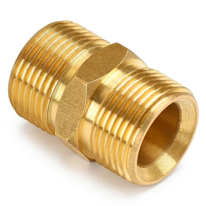 Connecteur de tuyau pour nettoyeur haute pression M22-15mm mâle en laiton massif poli, résistant à la corrosion, adaptateur d'extension 5000 PSI - Product Image 1