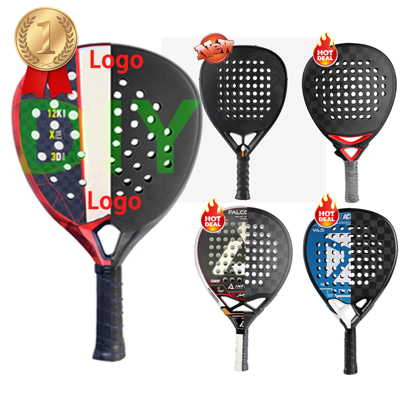 Выполненный по индивидуальному заказу со стразами, каплеобразный/круглый теннисные ракетки 12K/18K Raquete Pala De Padel