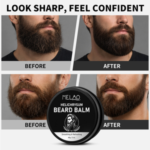 Balsamo per Barba con Burro di Karité e Cera d'Api Bianca Helichrysum 2oz, Crema Lisciante e Modellante Senza Residui Bianchi per Barba Crespa da Uomo - Product Image 5