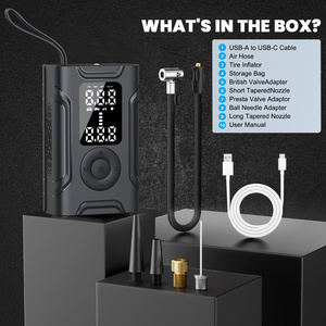 Không dây kỹ thuật số lốp Inflator bơm công cụ Kit Xe Xe Đạp Xe Đạp Xe 150PSI khẩn cấp ánh sáng không khí phụ kiện bơm hơi đi xe đạp - Product Image 6