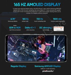 โทรศัพท์มือถือ ROG 7 รุ่นใหม่ล่าสุด หน้าจอ AMOLED 6.78 นิ้ว ความละเอียด 2448x1080 165Hz ชิปประมวลผล Snapdragon 8 Gen 2+ รองรับการชาร์จเร็ว 65W NFC OTA 5G ภาษาฝรั่งเศสและภาษาสเปน - Product Image 5