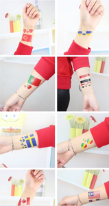 Adesivi per Tatuaggi Impermeabili con Bandiere Nazionali di Paesi del Mondo, Calcio, Messico, Canada, Vendita all'Ingrosso - Product Image 6