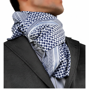 Exve Exclusive Milano Collection Blue Jacquard 100% <b>Polyester</b> Cravat <b>Tie</b> Scarf AE1407 - Product Image 2
