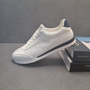 Zapatos de Cuero Transpirables de Corte Bajo, Zapatos para Caminar al Aire Libre, Zapatos Casuales Diarios, Tacón en Contraste Azul Oscuro, Ligeros, Delgados, Flexibles y Antideslizantes - Product Image 2