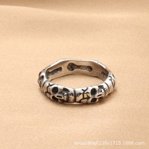 Skeleton Skull <b>Ring</b> Men's Retro Silver Stainless Steel Punk Jewelry Gift <b>Finger</b> <b>Ring</b> - Product Image 4