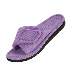 Da <span class=keywords><strong>donna</strong></span> con supporto per arco ortotico Fuzzy regolabile Open Toe House ortopedico peloso pantofole da <span class=keywords><strong>donna</strong></span> - Product Image 3