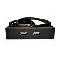Hub USB 3.0 double port 19 broches et 9 broches pour panneau avant de boîtier PC de bureau, convertisseur d'extension de baie de disquette 3,5 pouces en stock