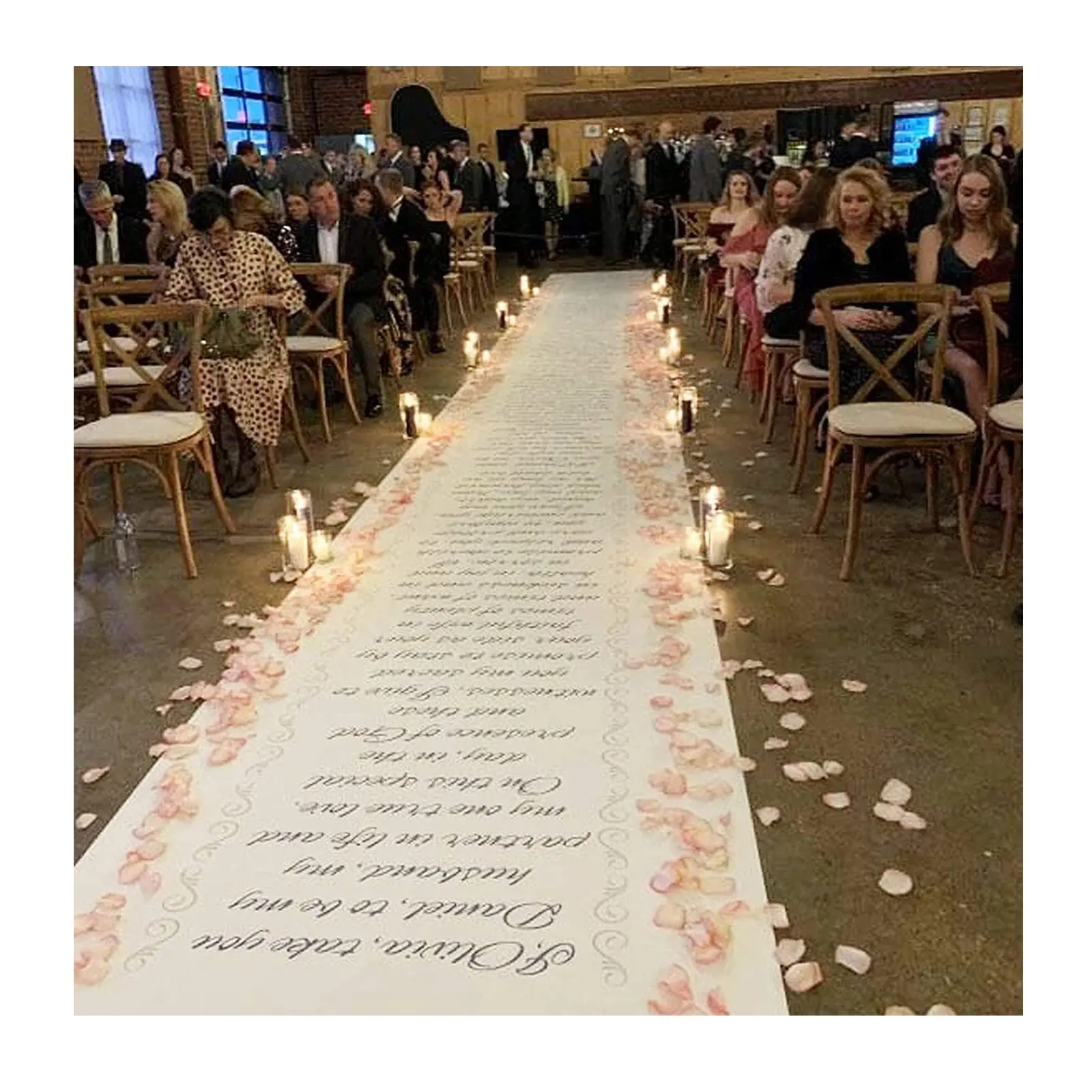 Letter Word Wedding Decorations Carpet, Custom Wedding Runner Aisle, Printing Text Add TBible Verse, Lyrics,