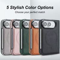 Casing Kulit Premium dengan Pelindung Kamera 2mm & Pelindung Layar 1.2mm Desain Dompet Lipat untuk iPhone 18 DUO
