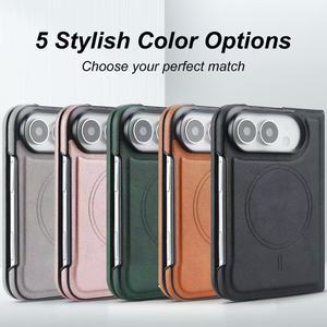 Étui de téléphone en cuir de qualité supérieure avec protection d'appareil photo de 2 mm et protection d'écran de 1,2 mm, design portefeuille pliable pour iPhone 18 DUO - Product Image 4
