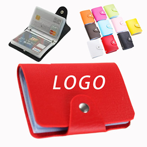 24-Card Pu Leather Business Card Holder Wallet Promotional & Corporate <b>Gifts</b> Debit & ID Card Pocket Purse - Product Image 2