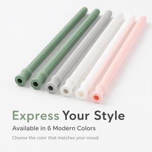 Paille en silicone pliable de voyage avec étui capsule, sans BPA, pour la maison, le bureau, l'extérieur et le café, diamètre intérieur 7 - Product Image 5