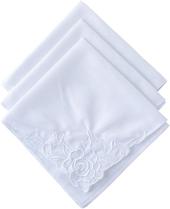 Conjunto <span class=keywords><strong>de</strong></span> regalo <span class=keywords><strong>de</strong></span> recuerdo nupcial <span class=keywords><strong>de</strong></span> algodón orgánico bordado a mano pañuelo monograma para bodas - Product Image 1