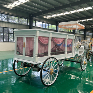 Élégante carrosse funéraire blanc personnalisé à vendre – Dernier modèle de carrosse à chevaux en métal et bois, style moderne - Product Image 4
