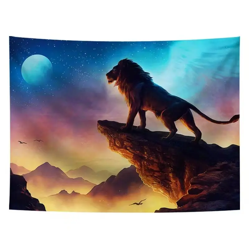 Factory Wholesale Cross Border Animal View Psychedelic Custom Blanket Anime Tapestry