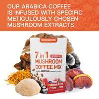QINSHANTANG Mélange de café instantané biologique 10 en 1 Arabica avec Cordyceps, Reishi, Chaga, Ganoderma Lucidum, champignons, poudre de café