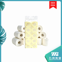 Rouleaux de papier toilette premium écologiques, dissolvables et compatibles avec les fosses septiques, 4 plis, épais, résistants, absorbants et gaufrés pour salle de bain
