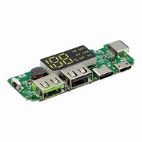 Module de charge à affichage numérique pour batterie au lithium 18650, 5V2.4A, avec trois ports de charge, double sortie USB avec module d'affichage boost