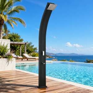 <span class=keywords><strong>Douche</strong></span> <span class=keywords><strong>solaire</strong></span> Steinbach Slim Line noire en PVC pour jardin, réservoir en aluminium de 30 L, pomme de <span class=keywords><strong>douche</strong></span> autonettoyante - 2,25 m, extérieur - Product Image 1