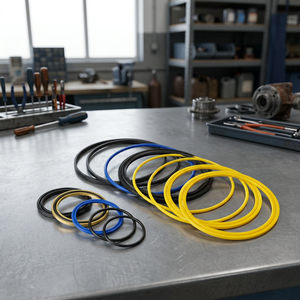 Kit de joints JCB 991/00125, pièces de machines de construction, joints toriques noirs, bleus, jaunes - Product Image 1