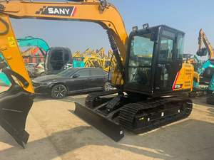 Mini-excavatrice sur chenilles d'occasion SY75C, 8 tonnes, moteur Isuzu, pompe, haute puissance de creusement, emballage allemand, godet, brise-roche - Product Image 3